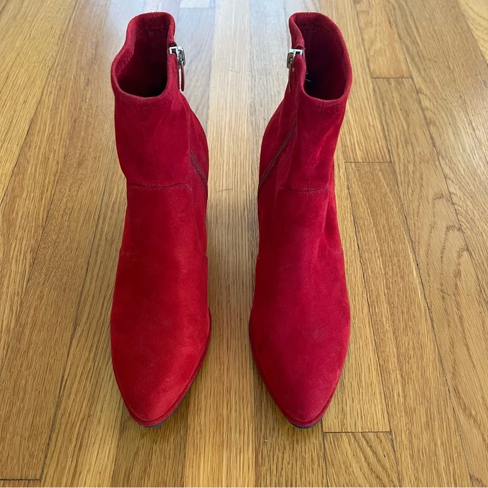 NWOT Marc Fisher Red Suede Boots, Sz 7.5 - Picture 5 of 8